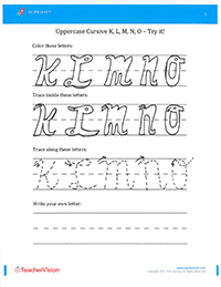 Fade-Out Uppercase Cursive K-O Activity