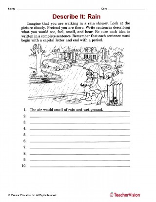 Writing Activity Using Descriptive Language Grades 2-3