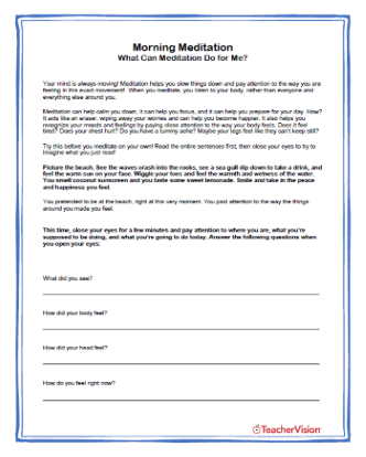 Morning Meditation Activity for the Classroom
