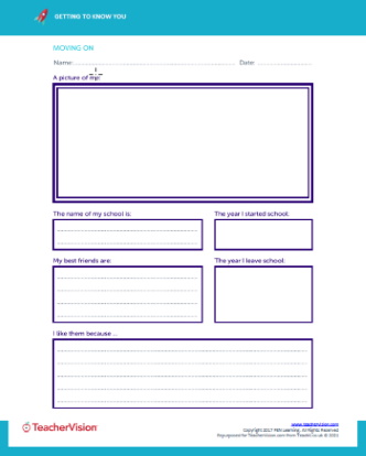Moving On Memory Book for Back to School or End of Year