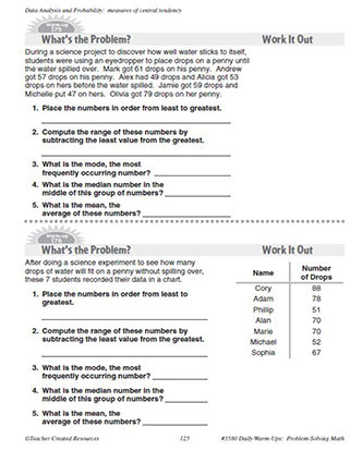 Data Analysis and Probability Daily Math Warm-Ups and Answer Key Grade 5-7