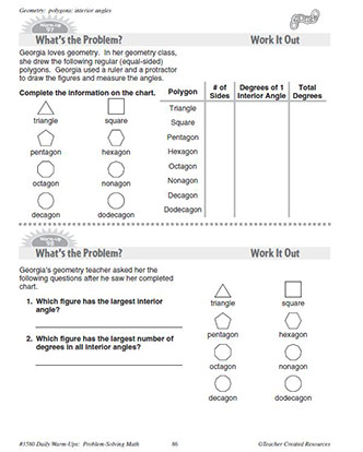 Geometry Daily Math Warm-Ups and Answer Key Grade 5-7