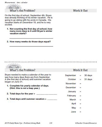 Measurement Daily Math Warm-Ups and Answe Key Grade 4-6