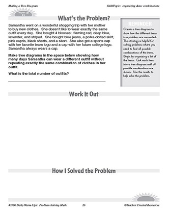 Making a Tree Diagram Daily Math Warm-Ups and Answer Key Grade 5-7