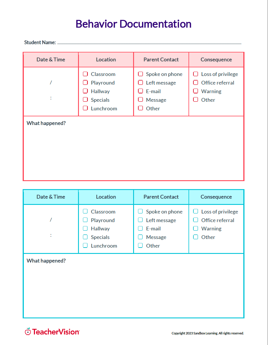 Behavior Graphic Organizer
