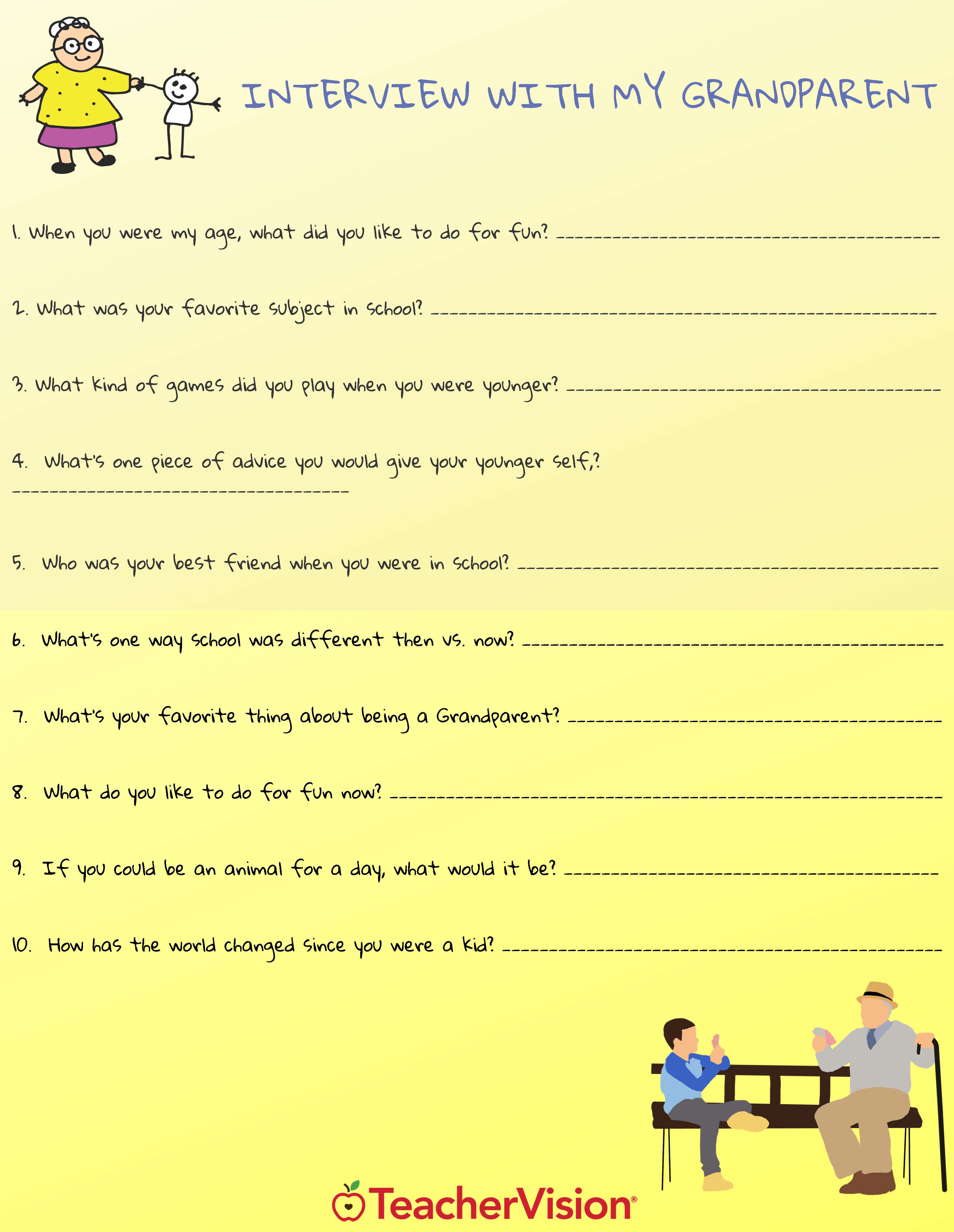 Grandparent's Day Interview Activity