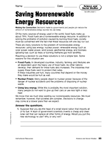Saving Nonrenewable Energy Resources