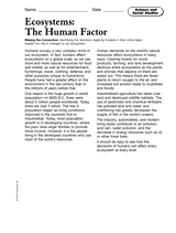 Science and Social Studies: Ecosystems - The Human Factor