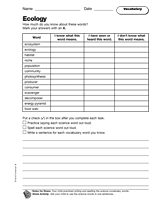 Ecology: Vocabulary
