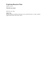 Explore Activity: Exploring Reaction Time