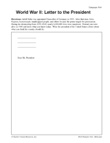 World War II: Letter to the President