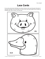 Farm Animals: Lace Cards