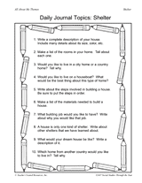 Daily Journal Topics: Shelter