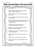 Daily Journal Topics: My Community