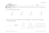 Math Warm-Up 55 for Gr. 1 & 2: Operations
