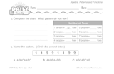 Math Warm-Up 214 for Gr. 1 & 2: Algebra, Patterns & Functions