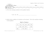 Math Warm-Up 237 for Gr. 1 & 2: Algebra, Patterns & Functions