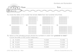 Math Warm-Up 52 for Gr. 3 & 4: Numbers and Numeration