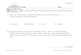 Math Warm-Up 58 for Gr. 5 & 6: Operations