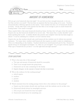 Education Issues Reading Warm-Up: Homework