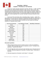 Becoming a Nation: Canada's Provinces & Territories