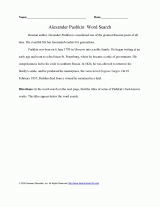 Alexander Pushkin Word Search