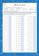 Multiplication Speed Trials: All the 4s Again (Grade 4)