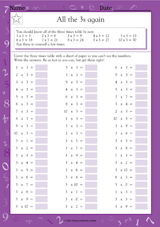 Multiplication Speed Trials: All the 3s Again (Grade 5)