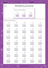 Multiplying Decimals (2-Digit by 1-Digit)
