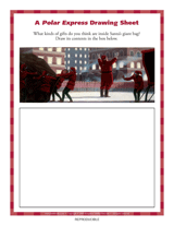 The Polar Express Drawing Sheet: What's inside Santa's gift bag?